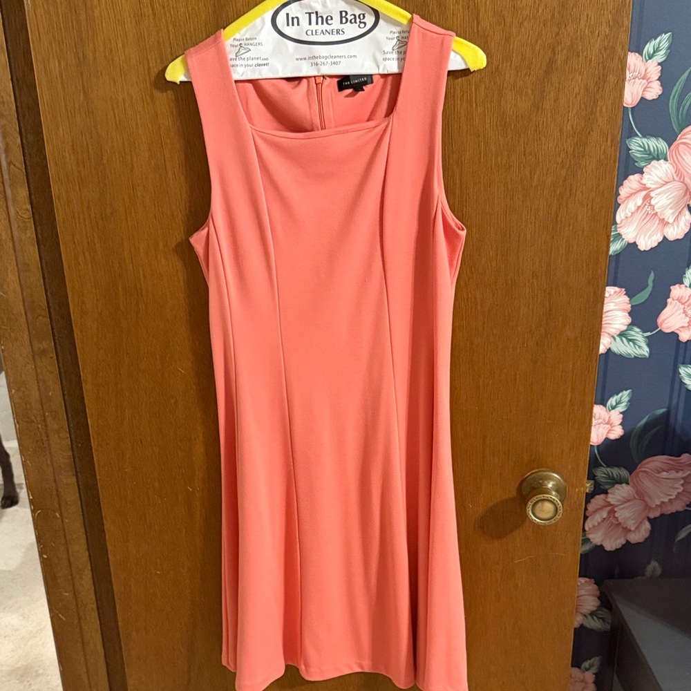 The Limited Coral Sleeveless Midi Dress